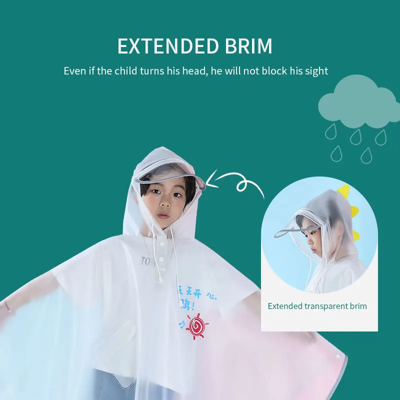 manufacture direct selling rainproof waterproof EVA   poncho custom raincoat kids for  traveling tour