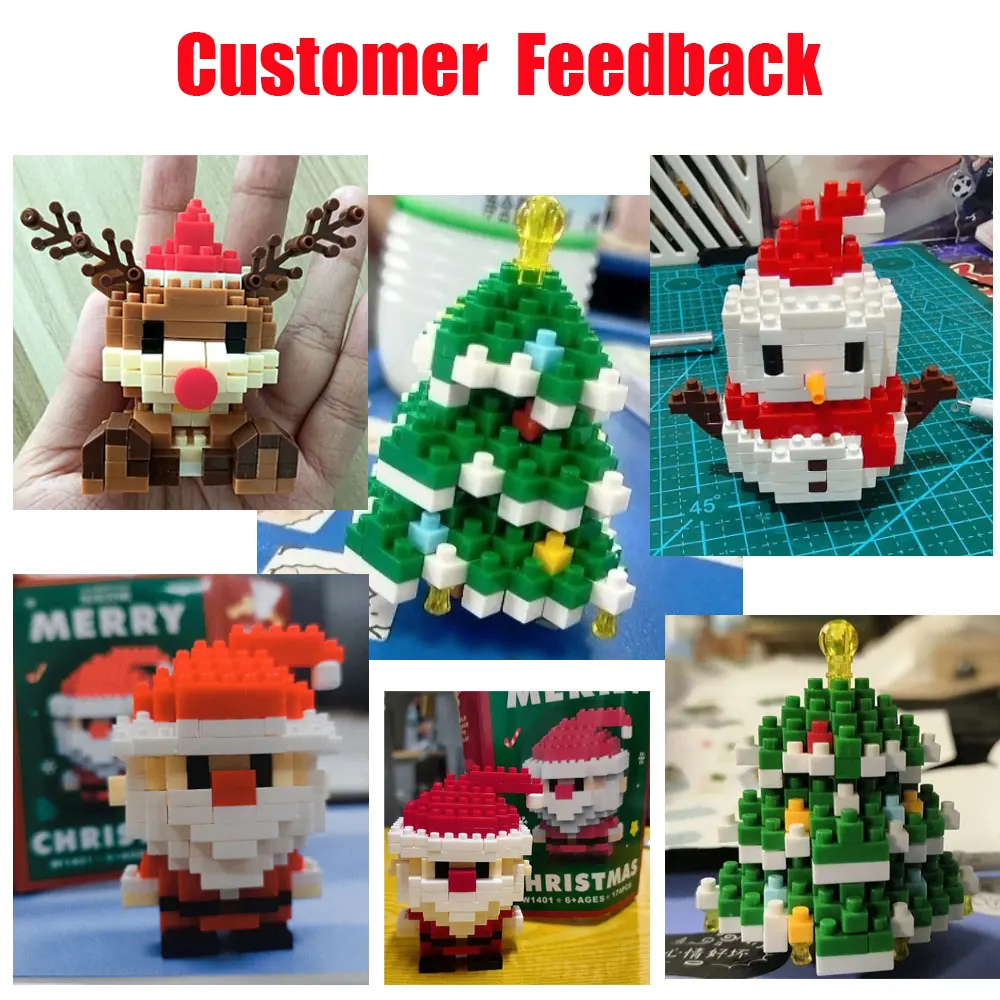 Factory Wholesale Christmas Set Diy Assembled Building Blocks Toy For Kid 3D Puzzle Play Christmas Gift Toy Blocks