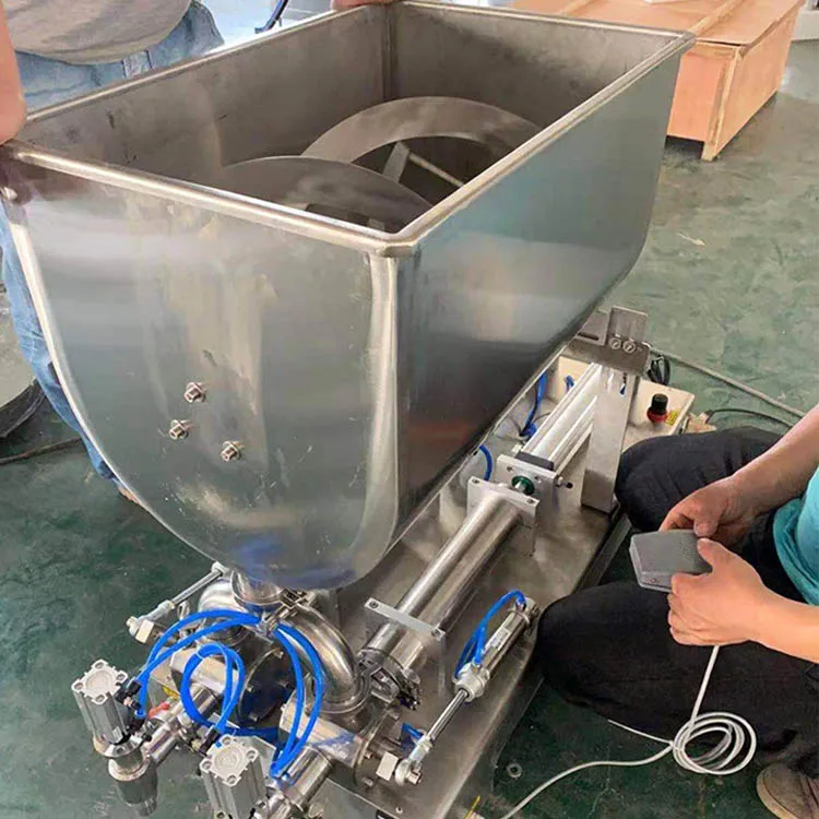 Semi-Automatic Filling Machine Hot Sauce Peanut Butter Soybean Tomato Paste Cream Filling Machine With U Type Mixer