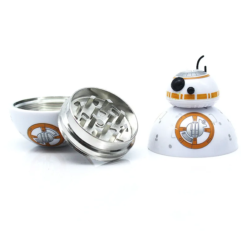 hintcan amazon hot sale robot R2D2 bb8 shape 3 layers zinc alloy spice herb grinder