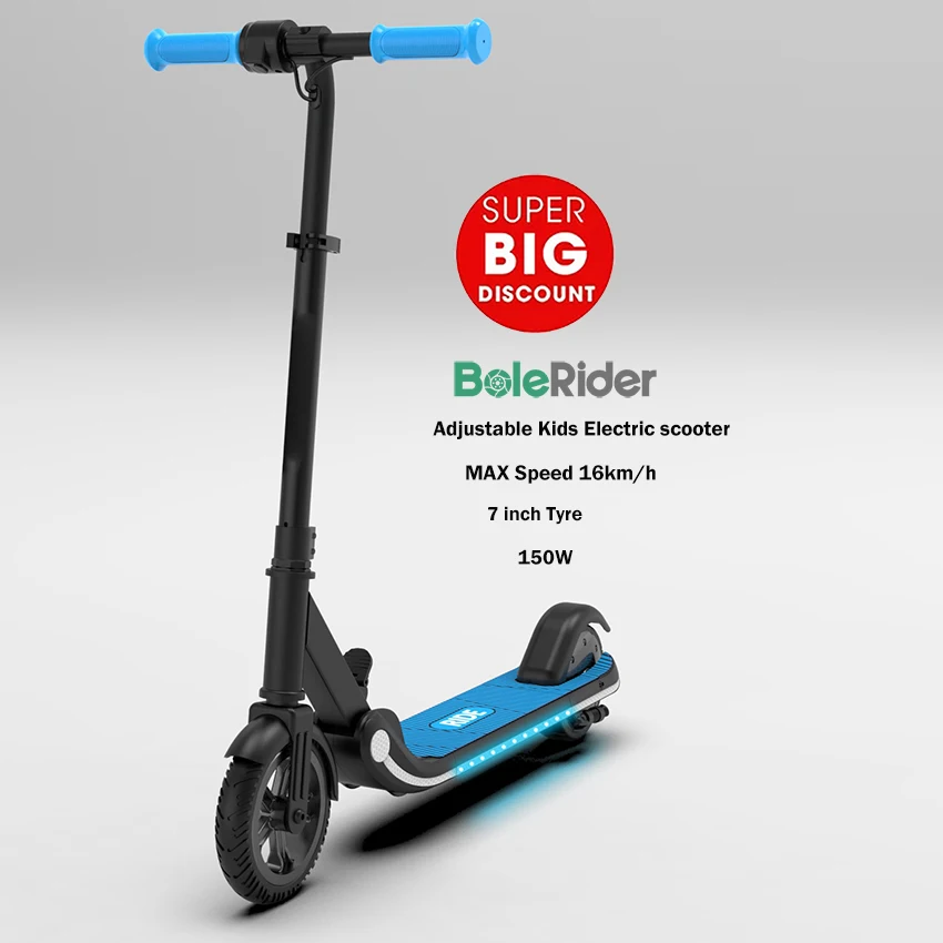 US warehouse adjustable 2 wheels 7 inch 150w 16km/h EU stock kids electric scooter for children
