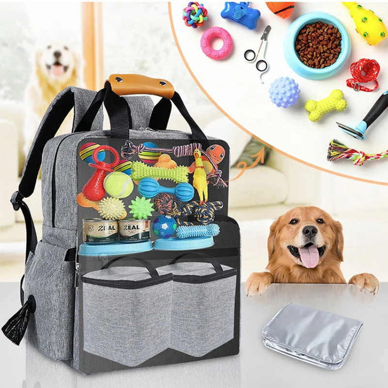 Dog Travel Bag Weekend Pet Travel bag Set for Dog and Cat Airline Approved Tote Multi-Function Dog Bags for Traveling