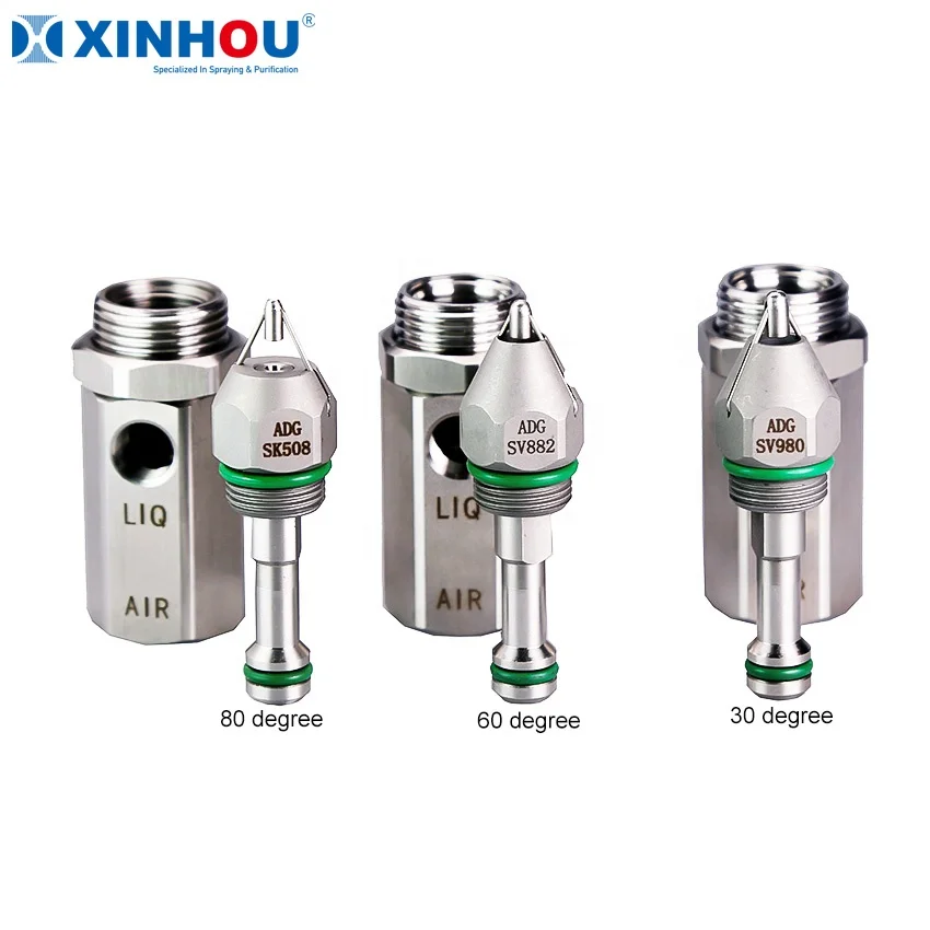 Dust suppression system ultrasonic air water atomizing mist micron dry fog spray nozzle