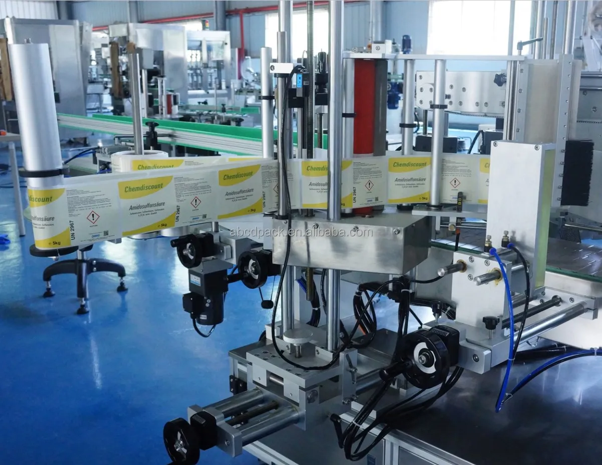 Automatic Glass Wine Bottle Sticker Label Labeling Machines Stick Two Labels