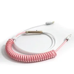 OEM Hotsale USB Keyboard Aviation Type-C Coiling For Wire Spring Mechanical Custom Coiled Double Sleeved Aviator Cable