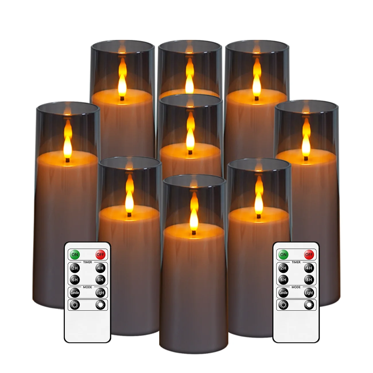 kakoya Grey candles set remote control classic style replaced wick high end pray Halloween Christmas Led candle light