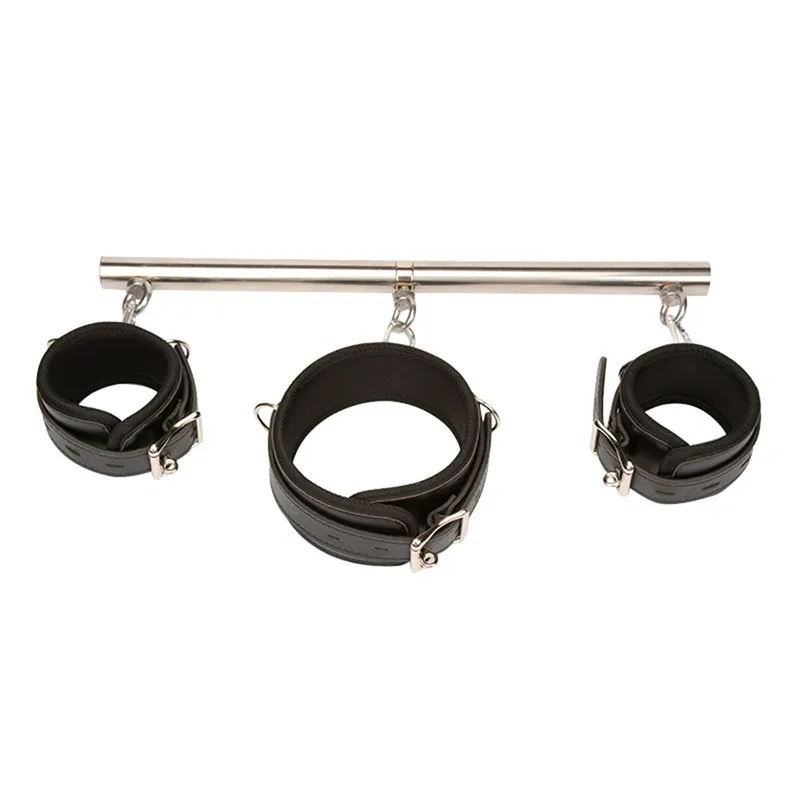 New Fantasy Sex Toys for Adult Handcuffs Ankle Cuffs Fetish Restraints Fetish Bondage for Women Detachable Metal Spreader Bar