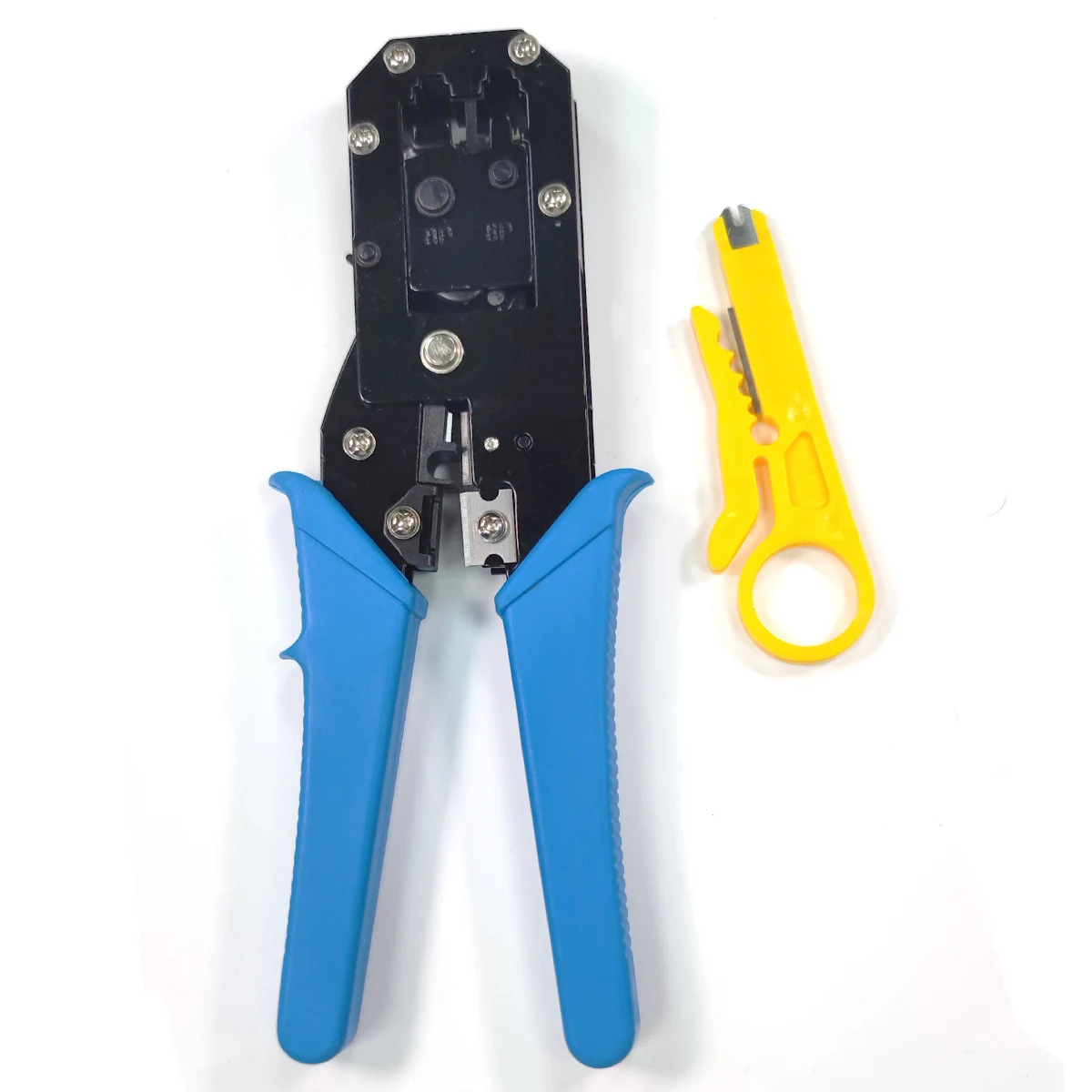 Network Cable Stripping Pliers Vellygood-318 Cuts Strips Crimps 2 in 1 Modular Crimping Tool For RJ45 RJ11 Network Cable