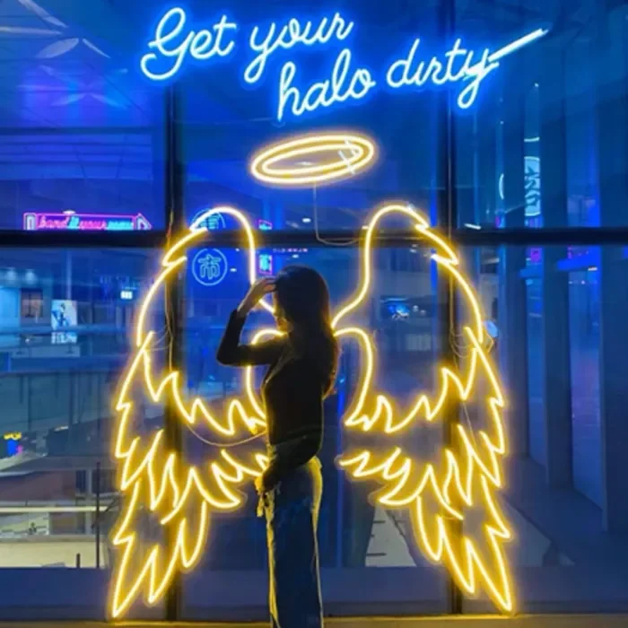 Custom Waterproof Led Neon Light Sign Angel Wings RGB Decoration Neon Rgb Dmx SMD2835 Neon Sign