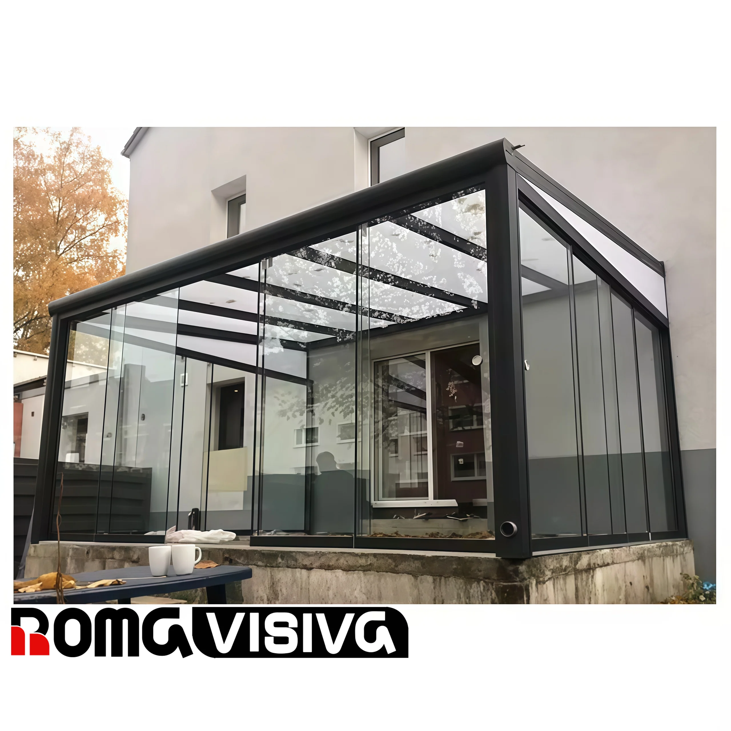 Factory Direct Smart Drainage Feature Typhoon Resistance Aluminum Conservatory Sunroom Glass Houses