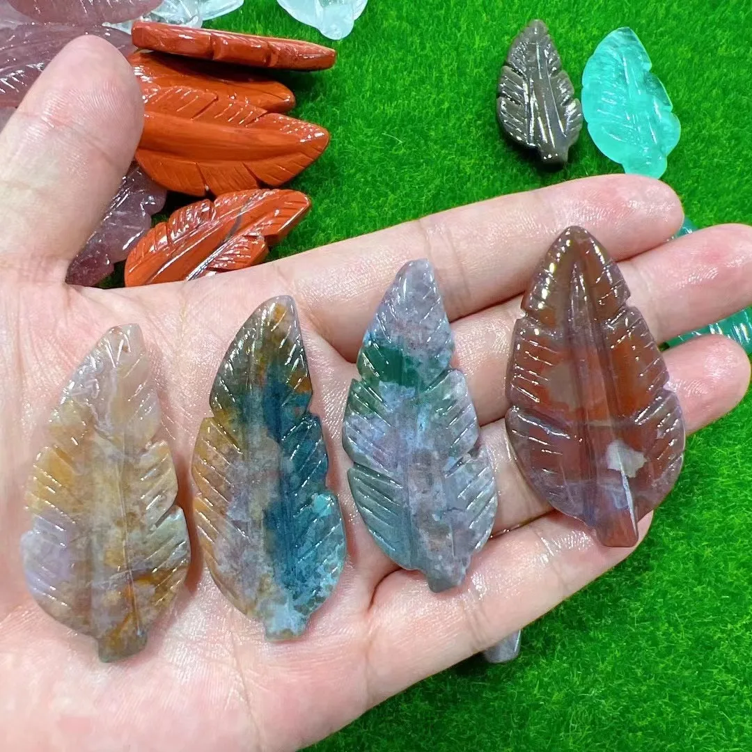5 cm natural stone crystal feather gemstones healing crafts pendants accessary unique gifts