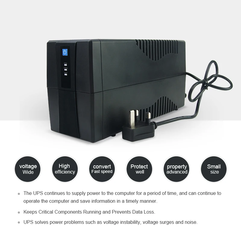 emergency 1000va   back up power supply storage  battery uninterrupted 220V 240V Pure Sine Wave UPS for CCTV alarm system