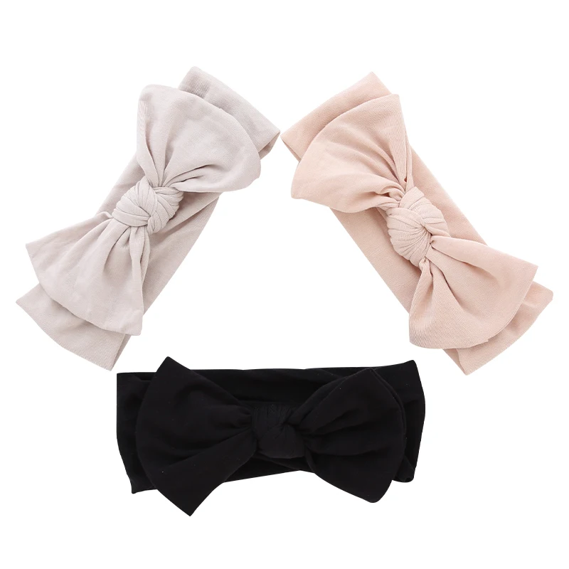 Shower Facial Decorated Baby Girls Head Band High Quality Bamboo Fabric Sweet Solid Color Head Scarf OEM Wholesale Headband