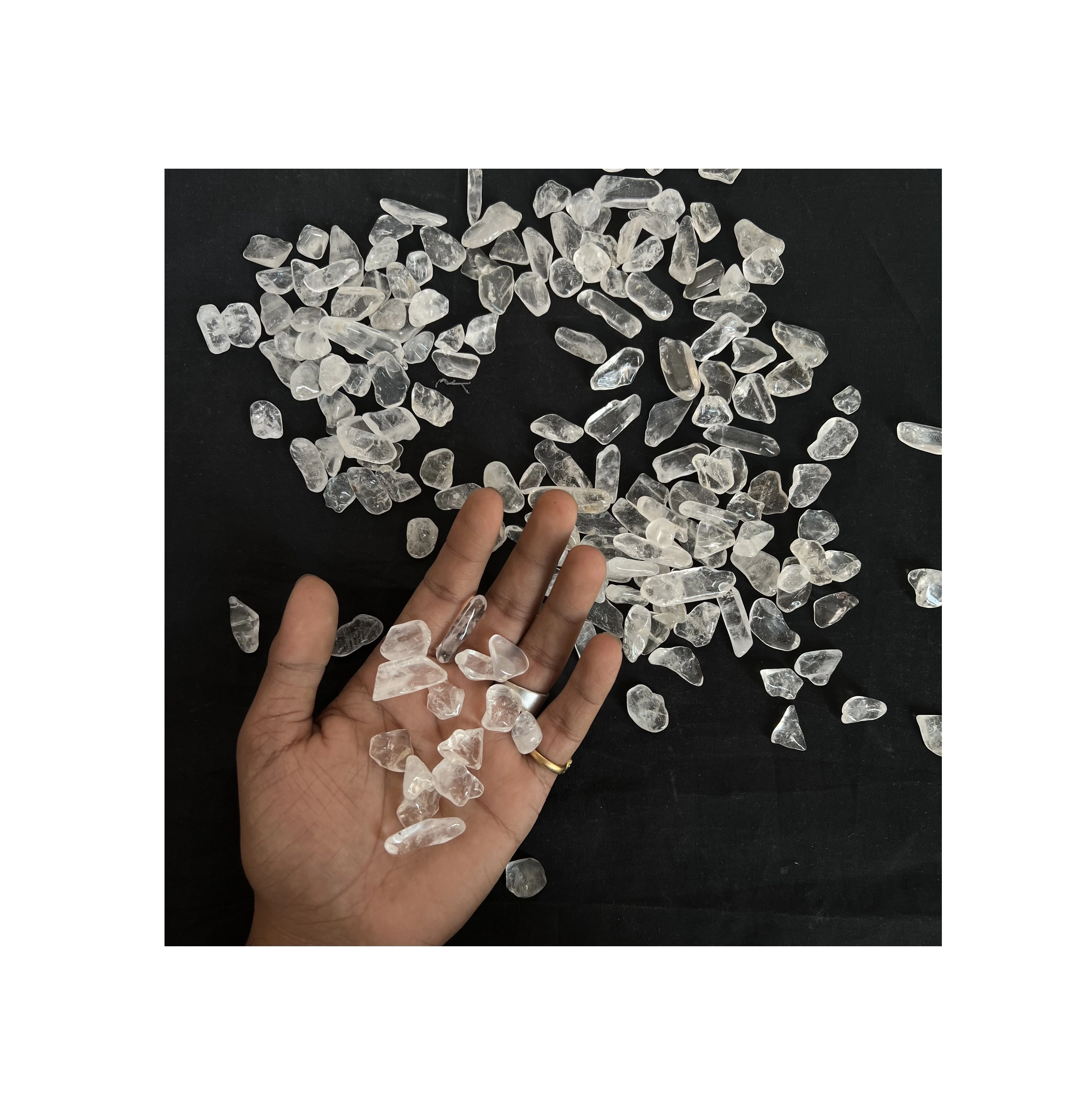 High Quality Natural Crystal Chips Quartz for Jewelry Making Polished Healing Stone Carved Decorative Craft Technique