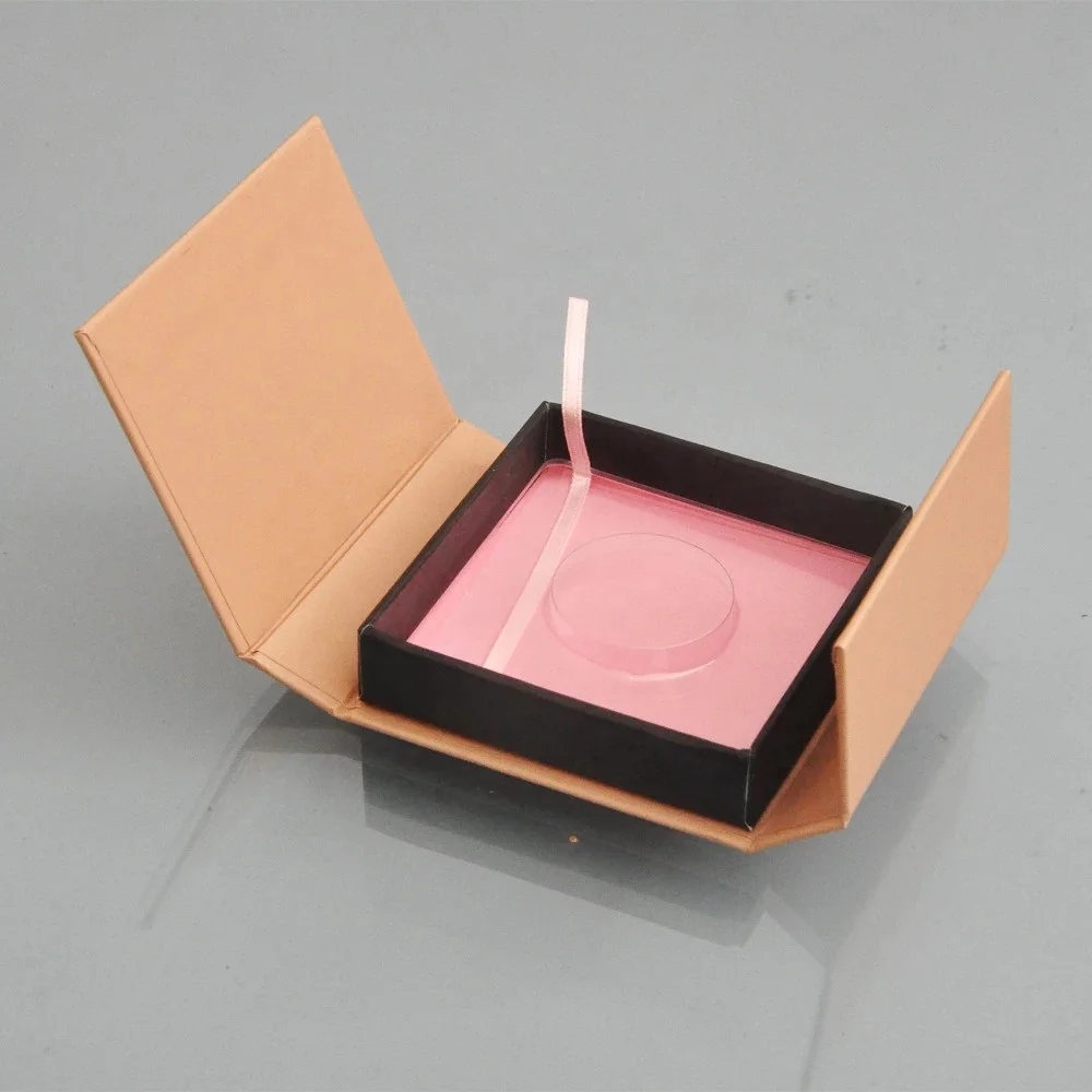 High Quality Orange Square Double Open Lash Box With Blister Insert
