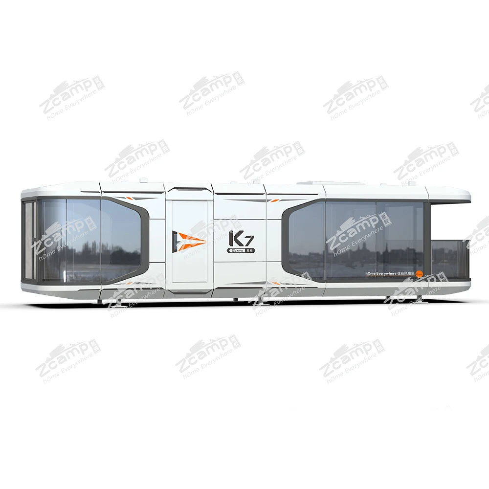 Роскошный пляжный дом и офисный контейнер Zcamp K7 для мобильного дома сборные крошечные модульные стальные конструкции кухонного применения