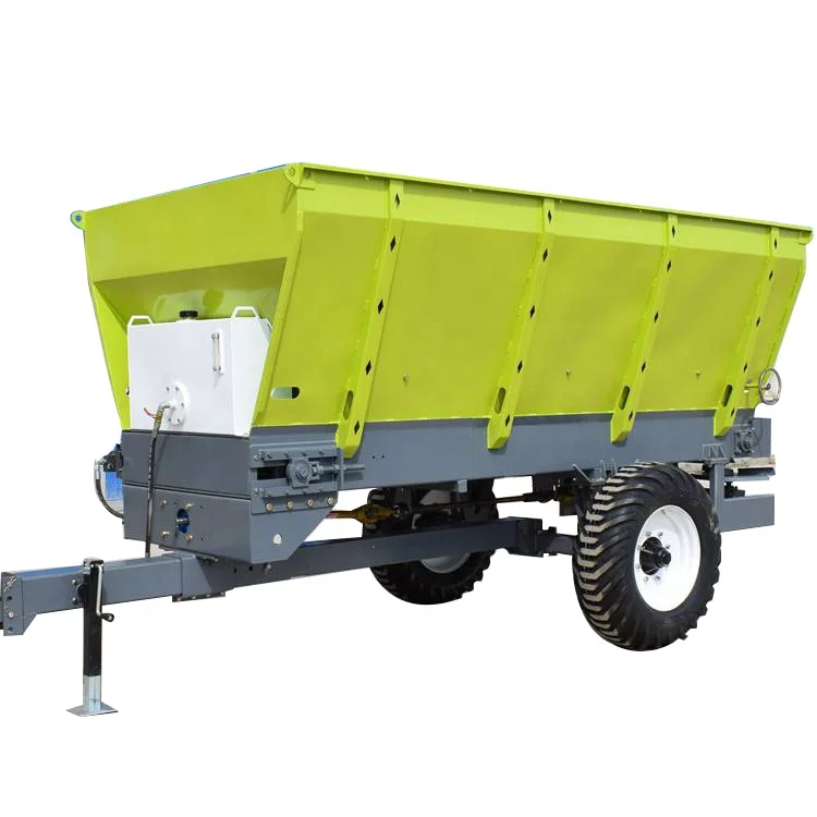 High quality double discs chain driven hydraulic farm fertilizer spreader trailer