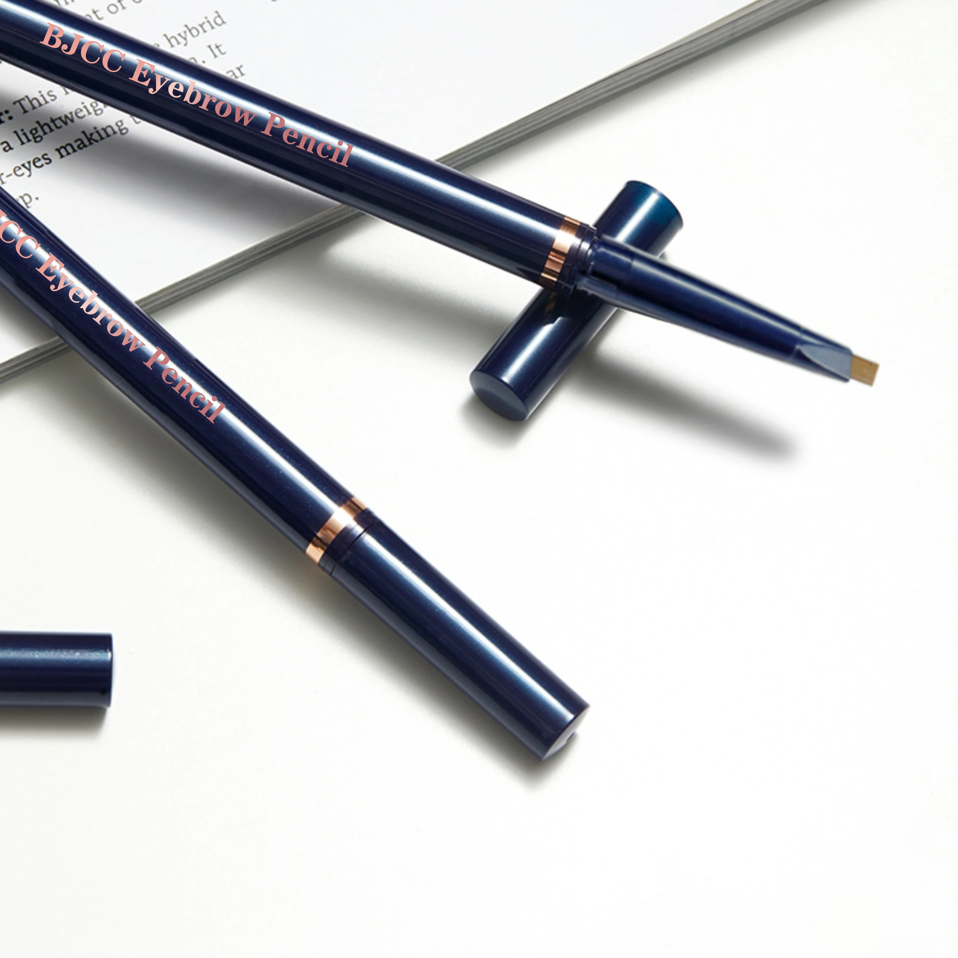 Custom Logo Wholesale Cruelty Free Vegan Organic Waterproof Private Label Eye Brow Highlighter Pen Eyebrow Pencil With Spoolie