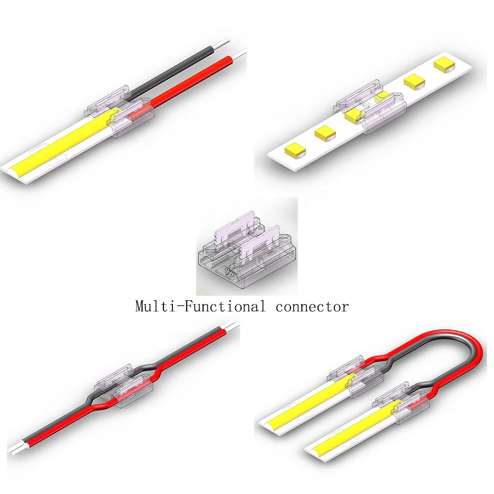 Многофункциональный 2-контактный разъем для одноцветных светодиодных лент 8 мм 10 мм