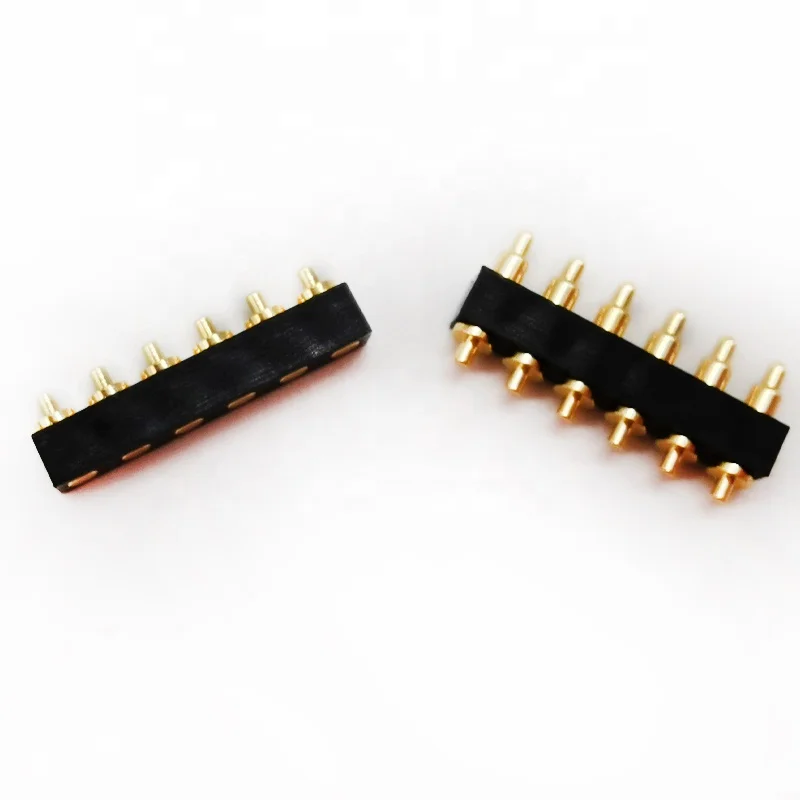 Customized battery pogo straight 6 pin spring loaded pogo pin connector