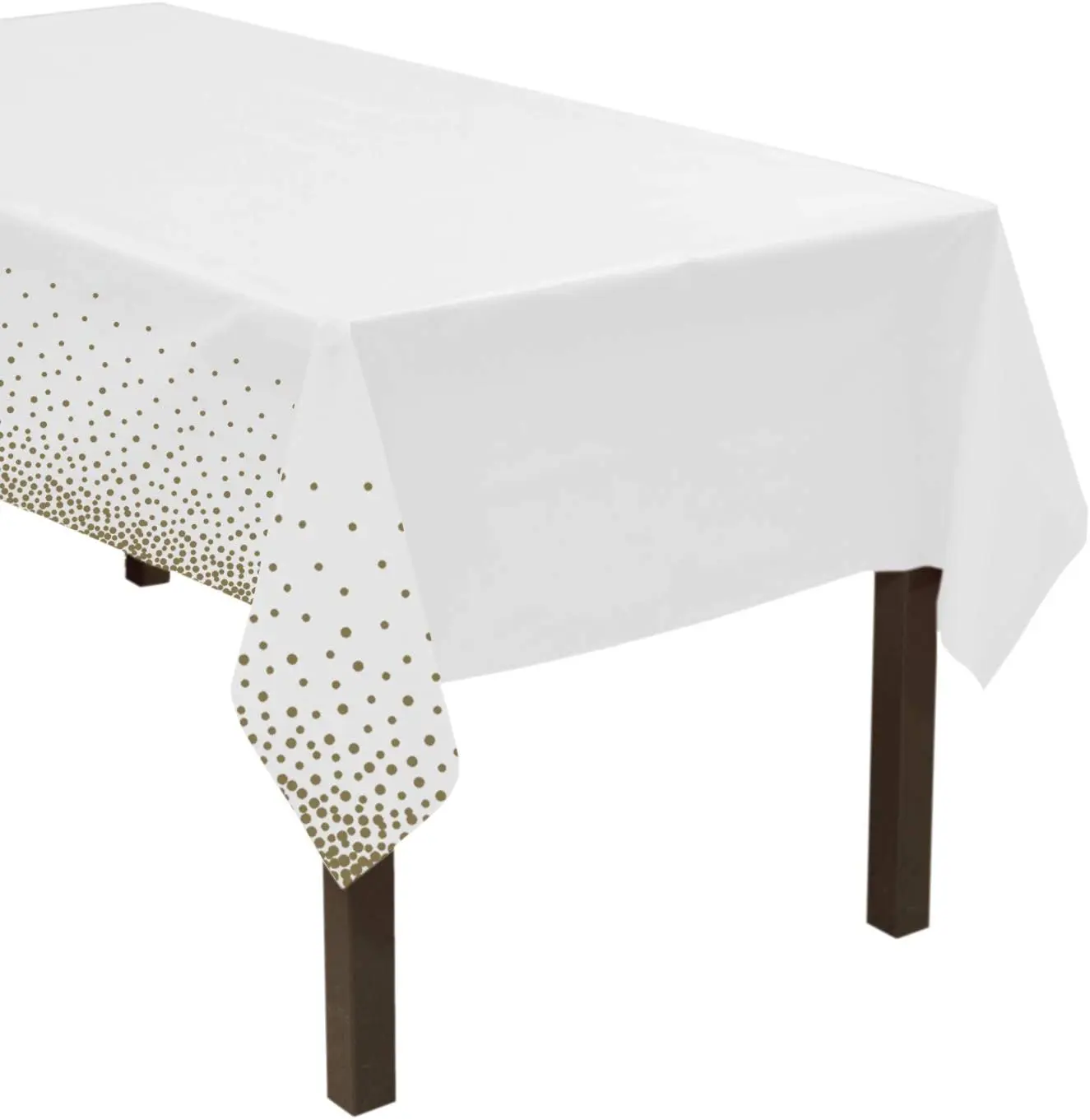 Партии предметов Heavy Duty одноразовая пластиковая оберточная бумага с печатным рисунком прямоугольник скатерть с золотым конфетти