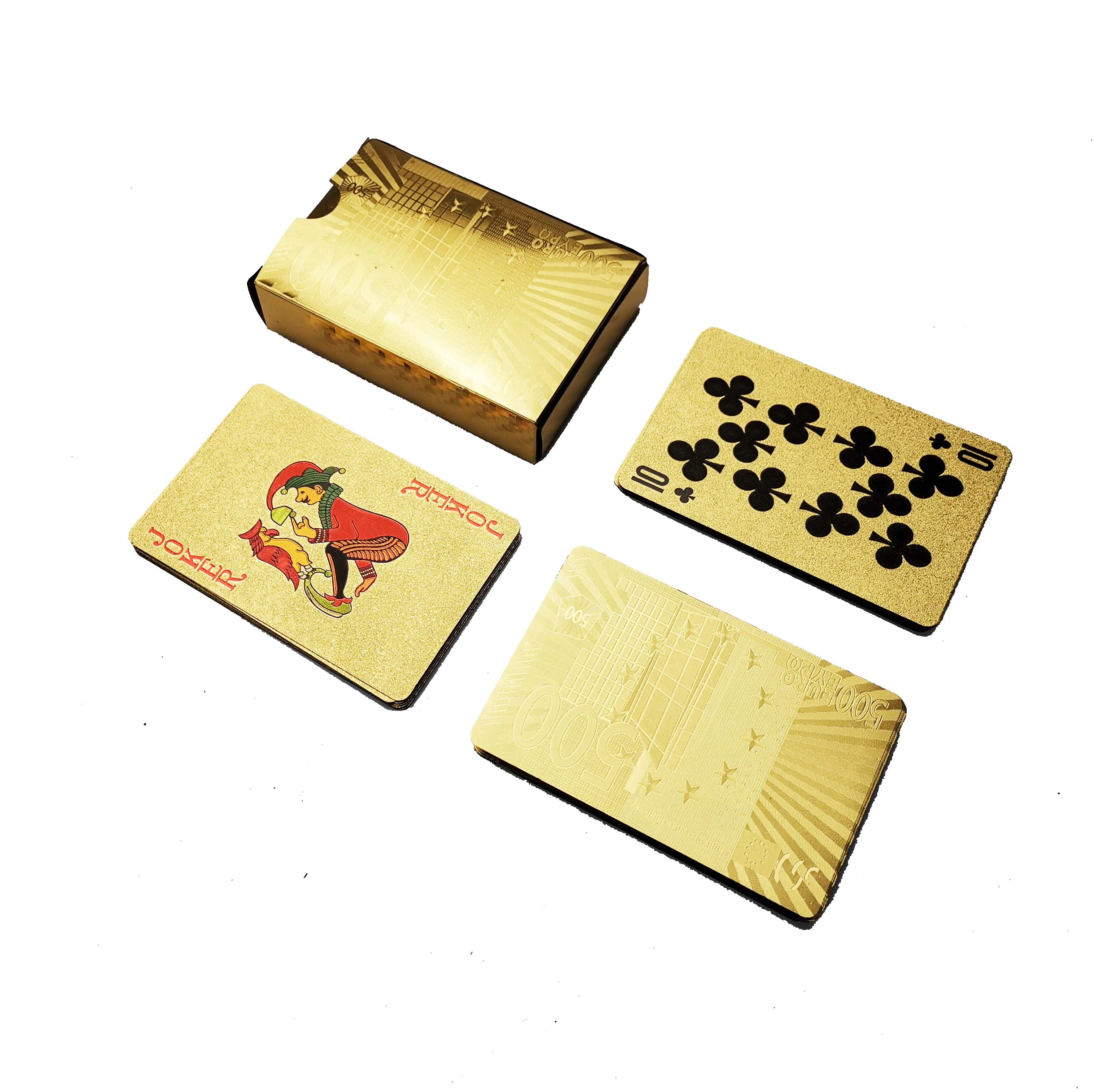 Custom Printed Plastic PVC Poker Smooth Waterproof Gold Plated Creative Gift Durable Poker Playing Card