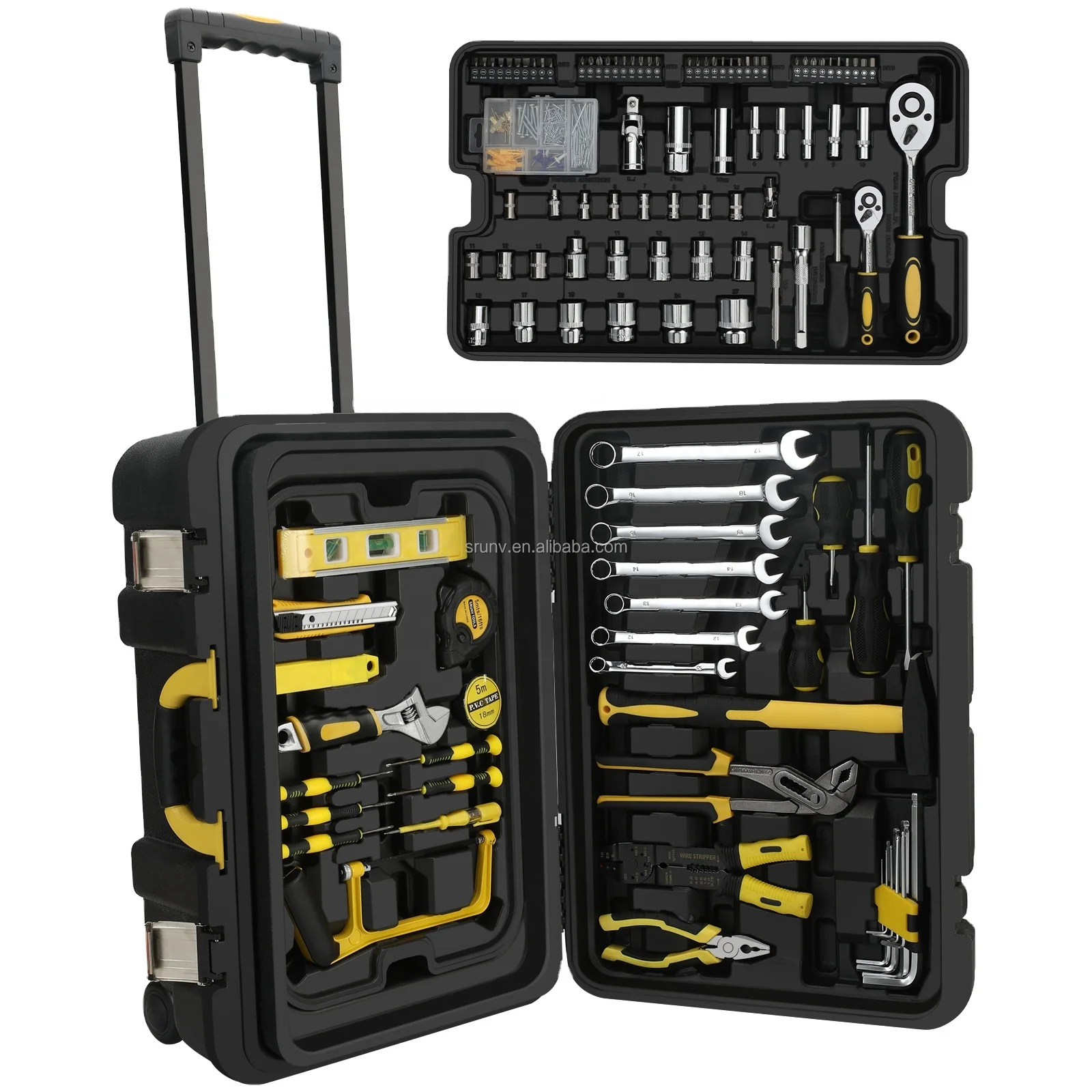 GOODKing 318 PCS chrome vanadium ratchet wrench car tools box set car repair tool trolley combination socket wrench set