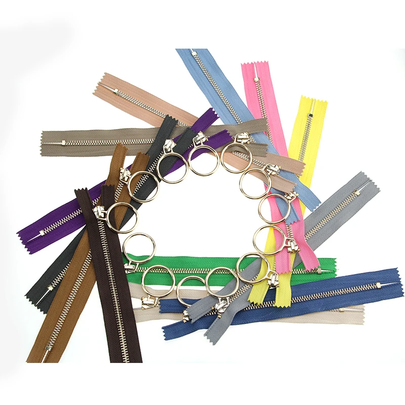 
Factory Direct Sale 5#60-150cm Zipper Opening Automatic Lock Ring, Used For Sewing Garment Rose Gold Zipper 