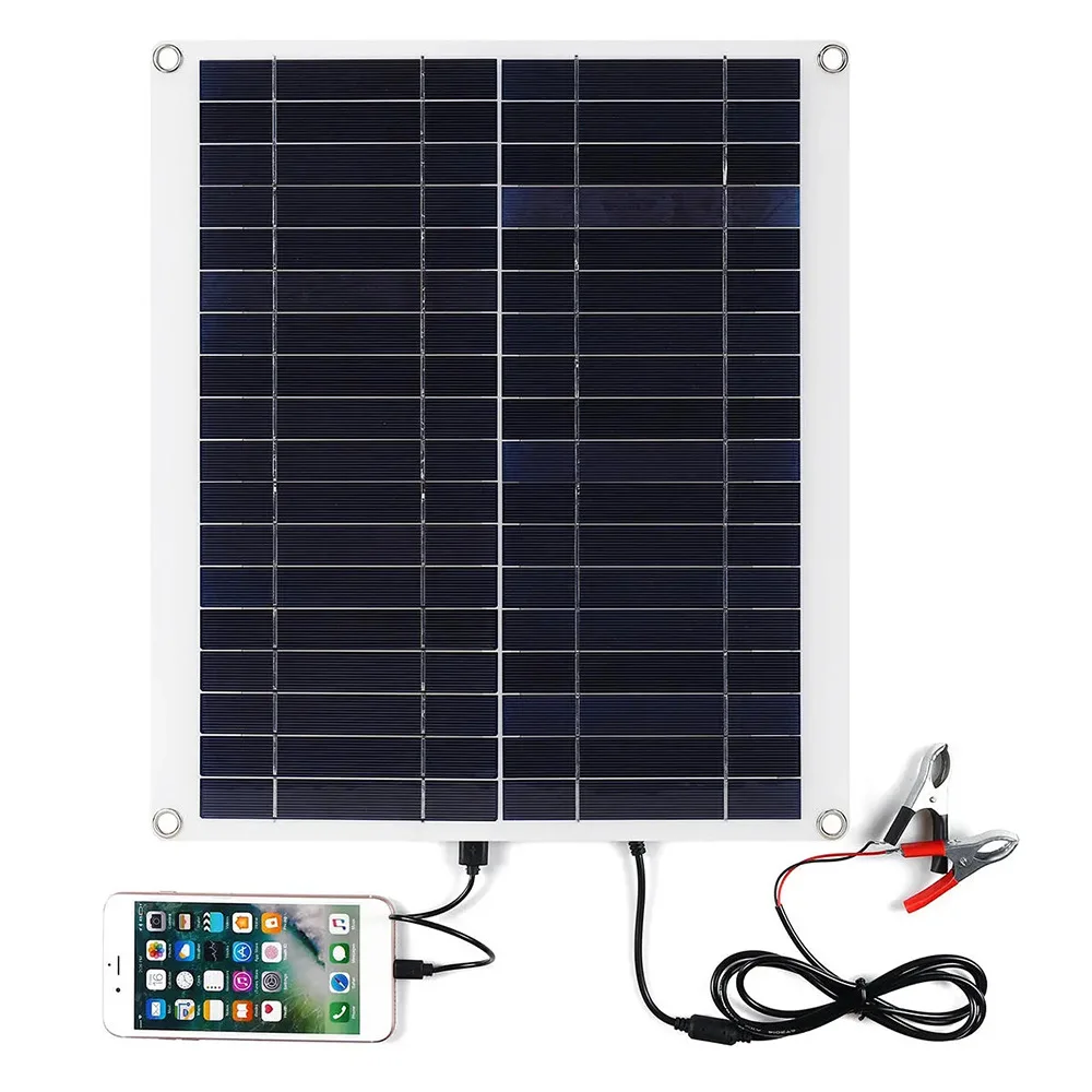 Factory Spot 20W 18V Solar Panel Solar Car Charger Outdoor Mobile Phone Charging Plate
