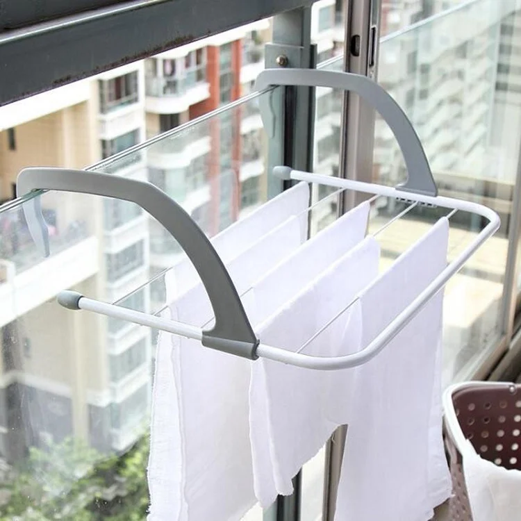 Hanging Over The Door or on Bathroom Windowsill Guardrail Corridor Balcony Folding Clothes Drying Rack