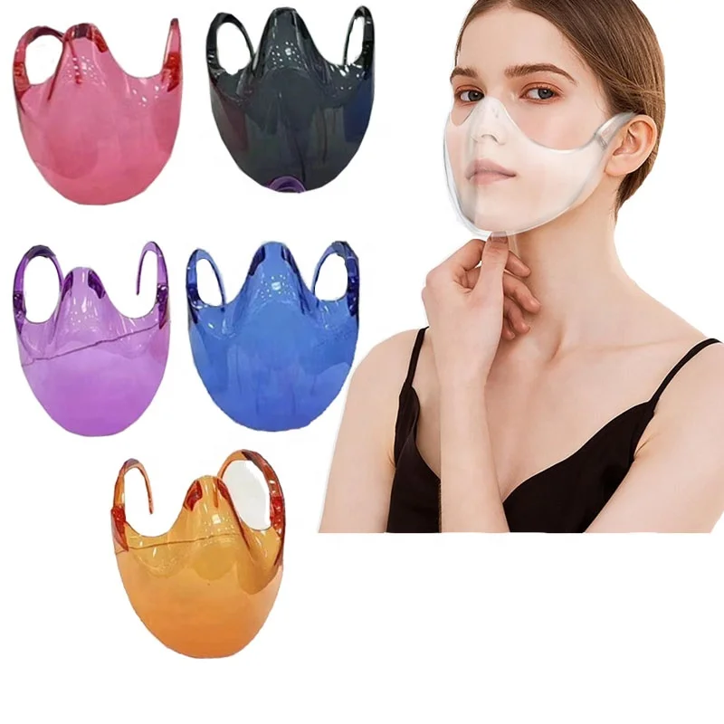 Anti Fog Eco-friendly Durable Clear Face Mask Sunglasses Plastic Face Shield Reusable for Deaf Mute Lip Read Fully Transparent