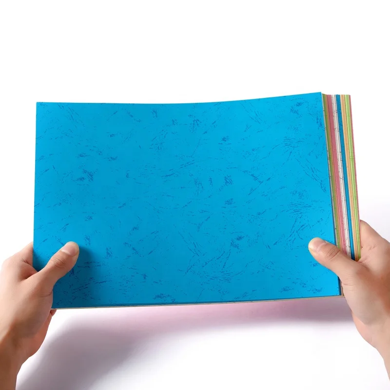 SAITAO синий цвет 160 gsm офисная школьная бумажная Обложка A4 A3 размер 50 упаковок напечатанная кожаная зернистая бумага