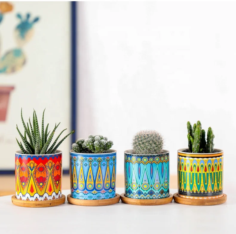Bohemia Decorative Modern Indoor Mini Small Ceramic Bonsai Succulent Plant Pot Flower Pot