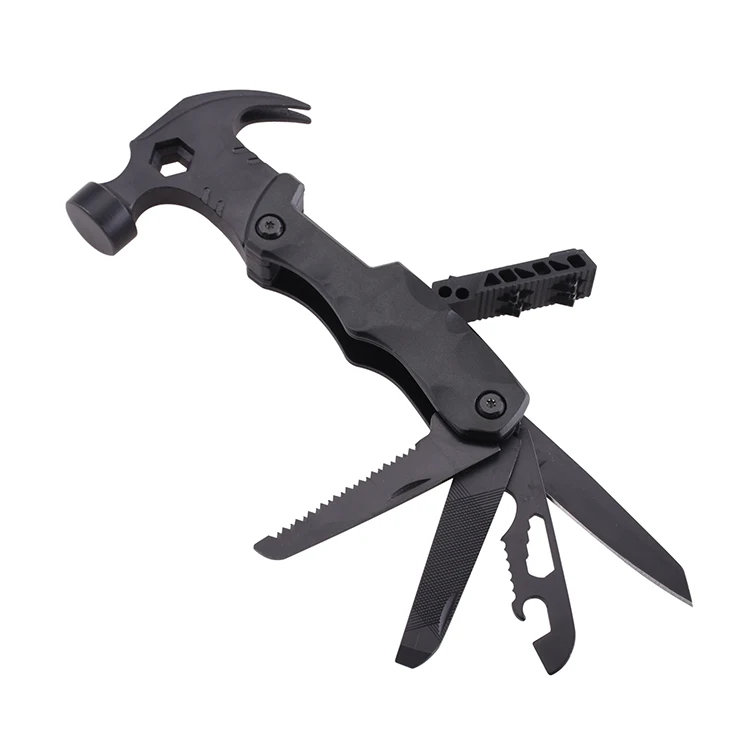 Outdoor Emergency Tool Bicycle Tool Claw Hammer Survival Kit Multi Tool Hammer With Black Coating Safety Multi Function Hammer