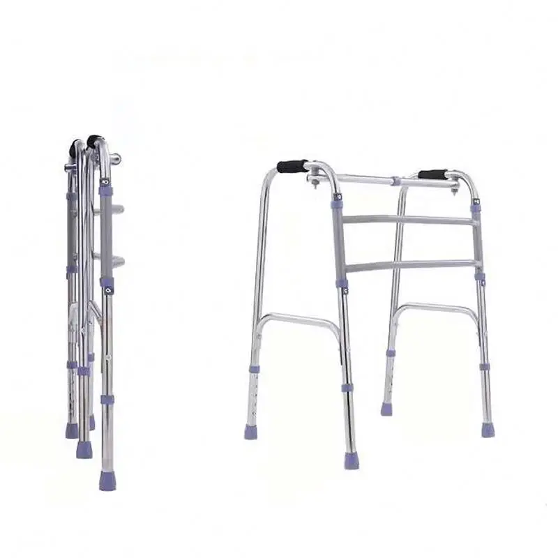 Folding Medical Adjustable Rollator Walker Strap bands chair for Disabled Walking Aid