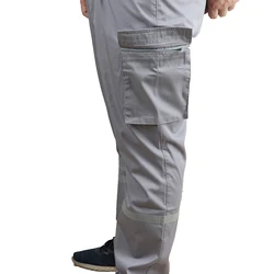 Hi vis European Cotton Twill Double Knee Mens Work Pants with multpockets
