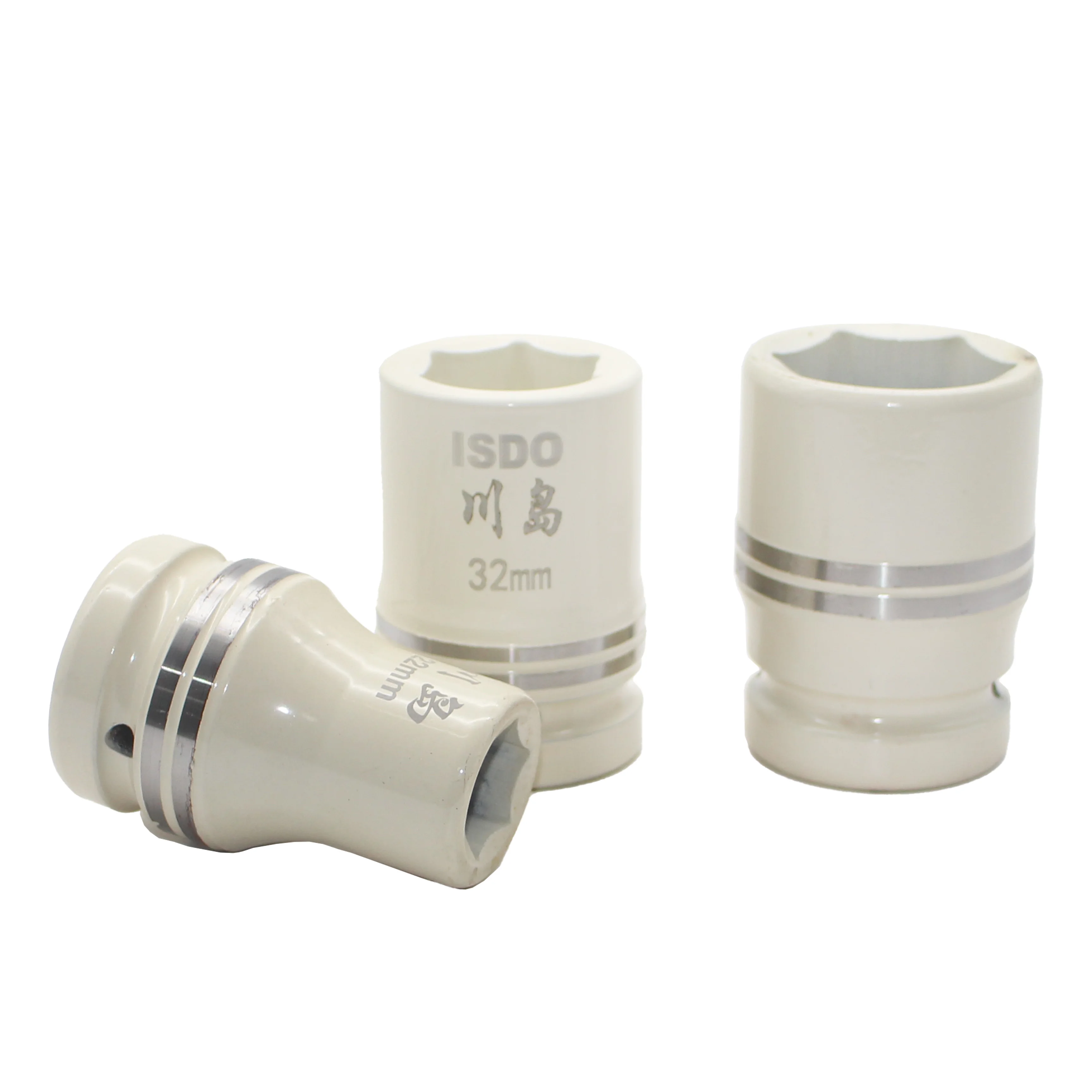 Special 1 inch Drive Metric Deep Impact Socket Industrial-grade Paint Sleeve White Baking Paint Heavy Duty Socket