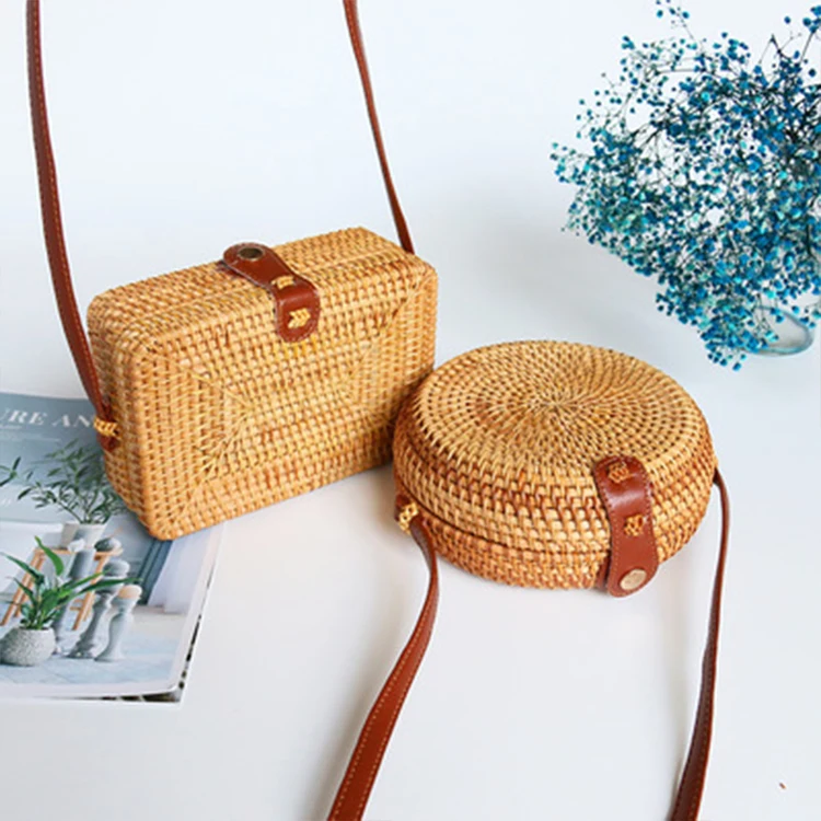 
Youngfuyou Wholesale leather women handbags ladies raffia beach rattan bags for women girls 