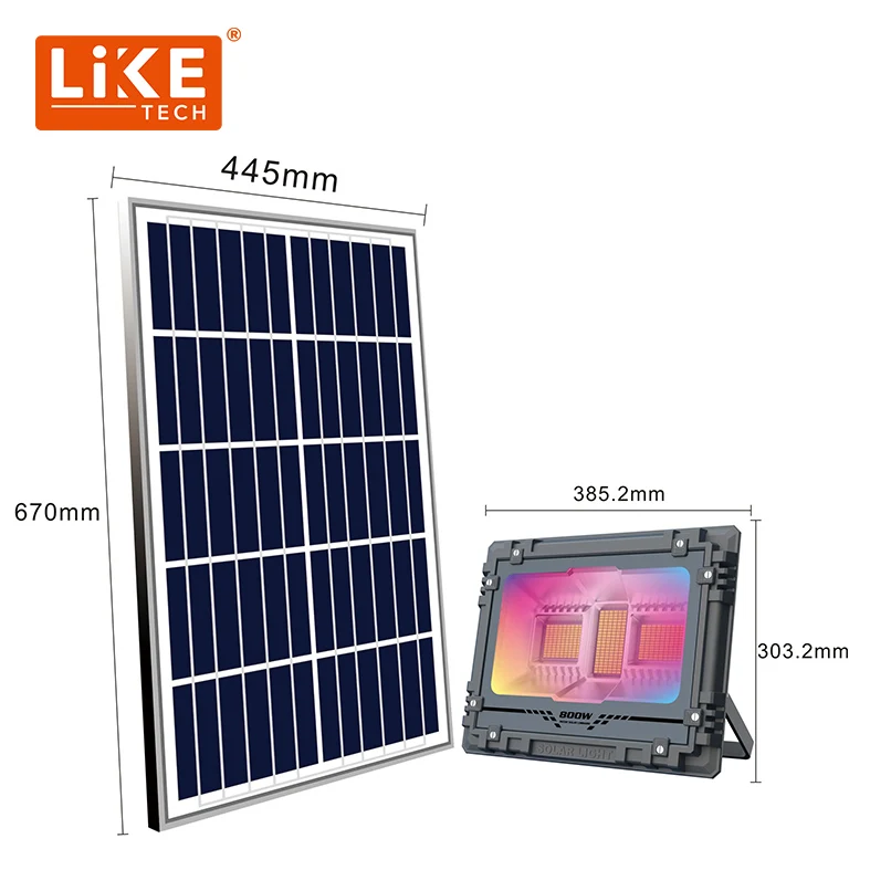 LikeTech Party Garden BBQ 60W 100W 200W 300W 500W 800W IP67 RGB floodlight outdoor street lamp led lights rgb solar flood light
