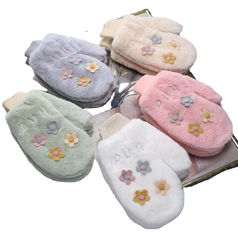 Чехол на палец для девочек, зимняя Милая флисовая ветрозащитная теплая куртка с меховым воротником для японских студентов, варежки на палец