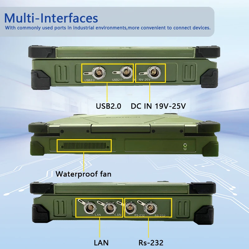 14 inch support different CPU solution integrated with high brightness LCD Aluminum-Magnesium Alloy chassis industrial computer