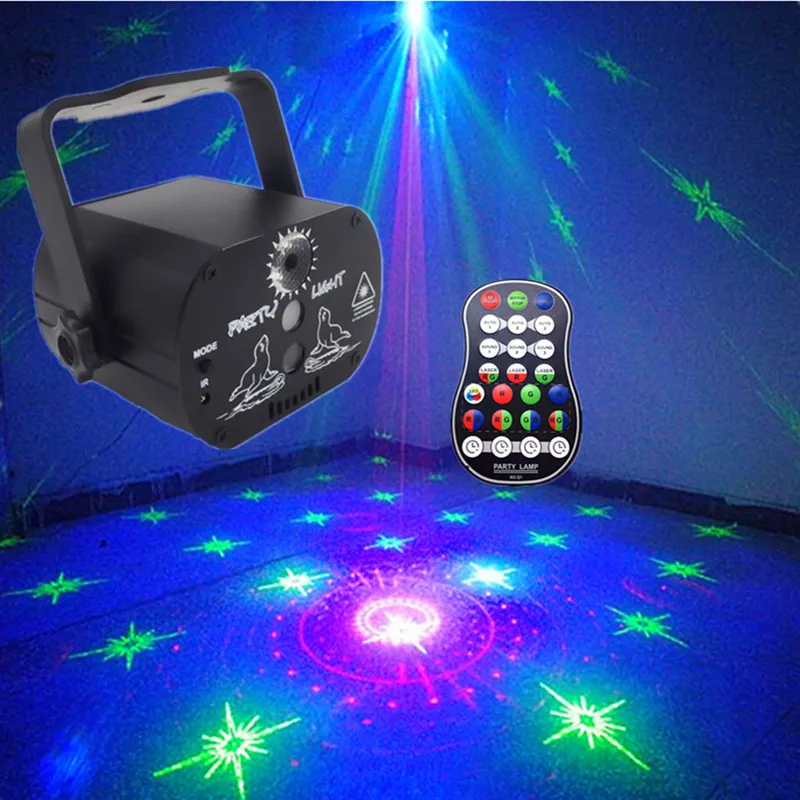 Mini USB Rechargeable Music Control DJ Disco Stage Effect 60 Pattern Star KTV Bar Laser Party
