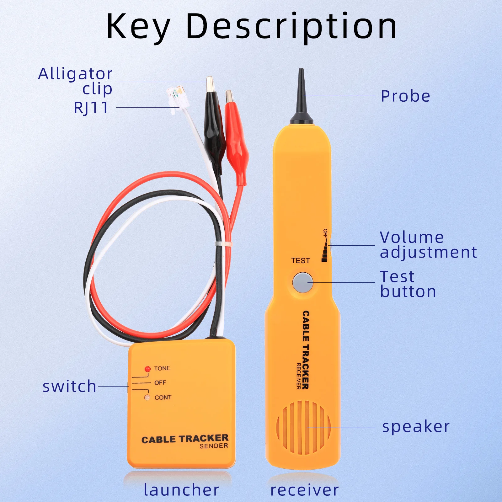 Portable Handheld RJ11 Network Cable Tester Telephone Wire Tracker Diagnose Tone Line Finder Detector Networking Tools