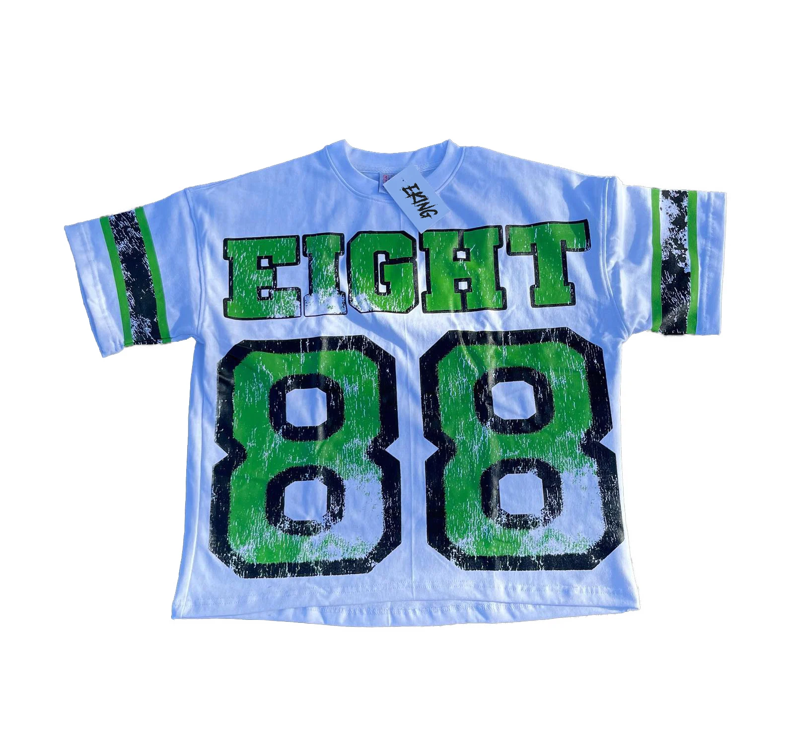 Custom Vintage Acid Washed Oversize Football Jersey High Quality  Streetwear Leisure  Boxy Cropped Football T-shirt