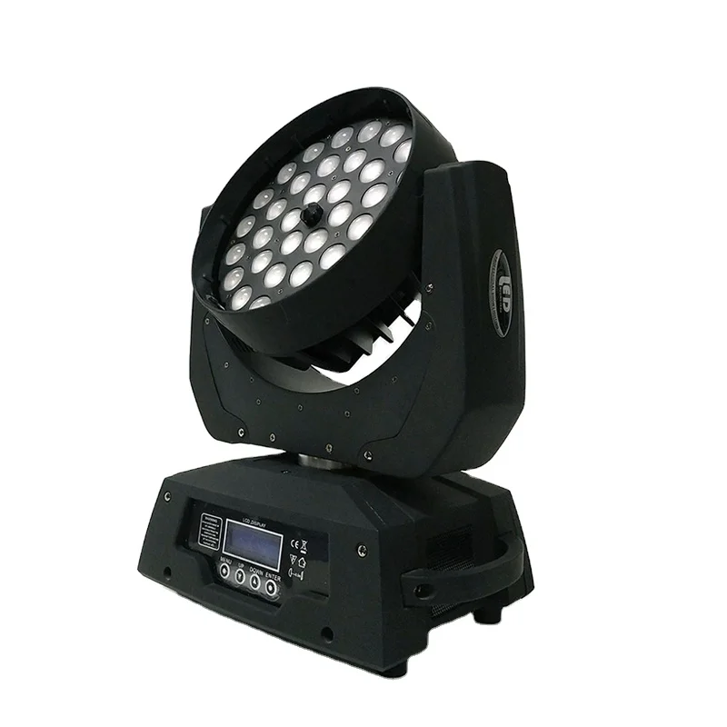 36x18W RGBWA+UV 6in1 LED Wash Zoom Moving Head Light with Touch Screen+18 DMX Channel(Powercon in and out))
