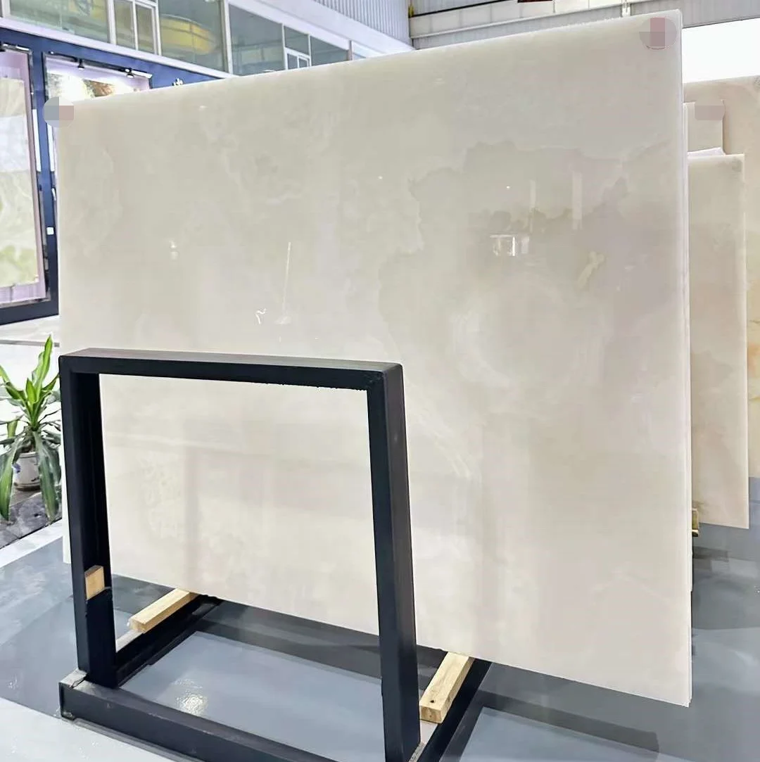 Translucent Onyx Slabs Natural Stone Backlit Wall Panel Sky Blue Onyx Marble Slabs