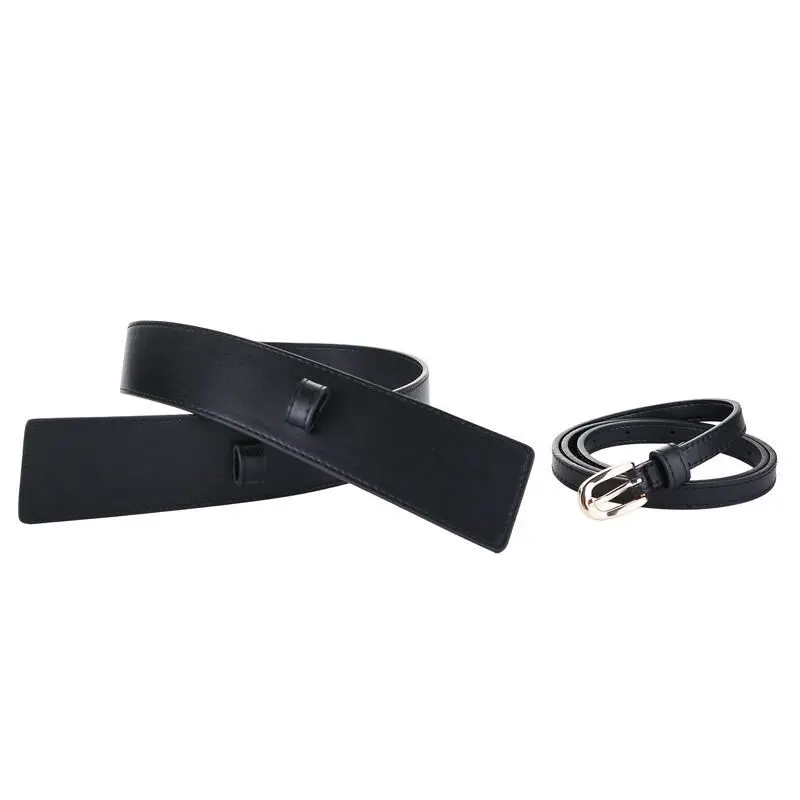 Custom Women Wide PU Leather Belt Ladies Corset Strap Adjustable Metal Buckle Coat Waist Belt for Dresses