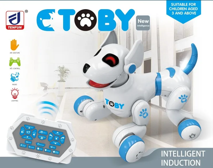 DF 2023 toby intelligent remote control dog toys cute pet for children inductive toy robot dog educational robot animals toys