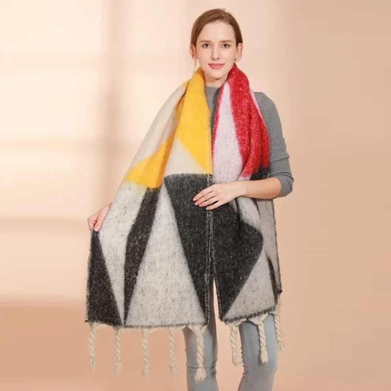 Cheap Cashmere Scarf Christmas Scarves Star Pattern Winter Knitting Scarf Men