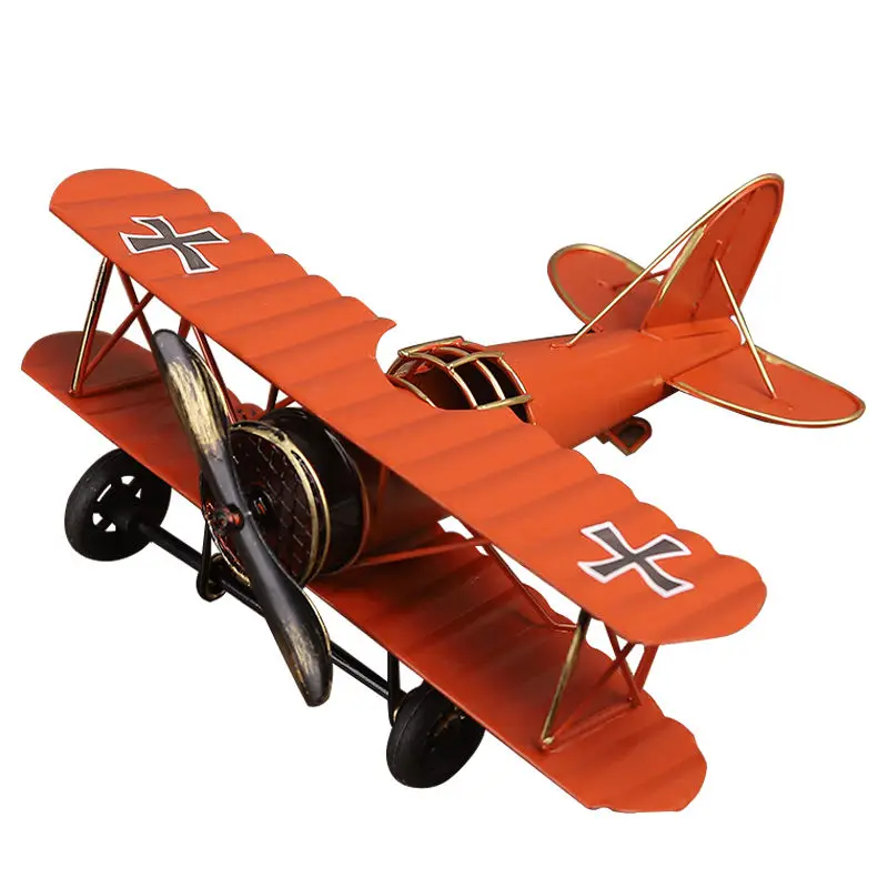 European style retro wrought iron airplane model decoration creative gift World War II vintage airplane metal crafts decoration